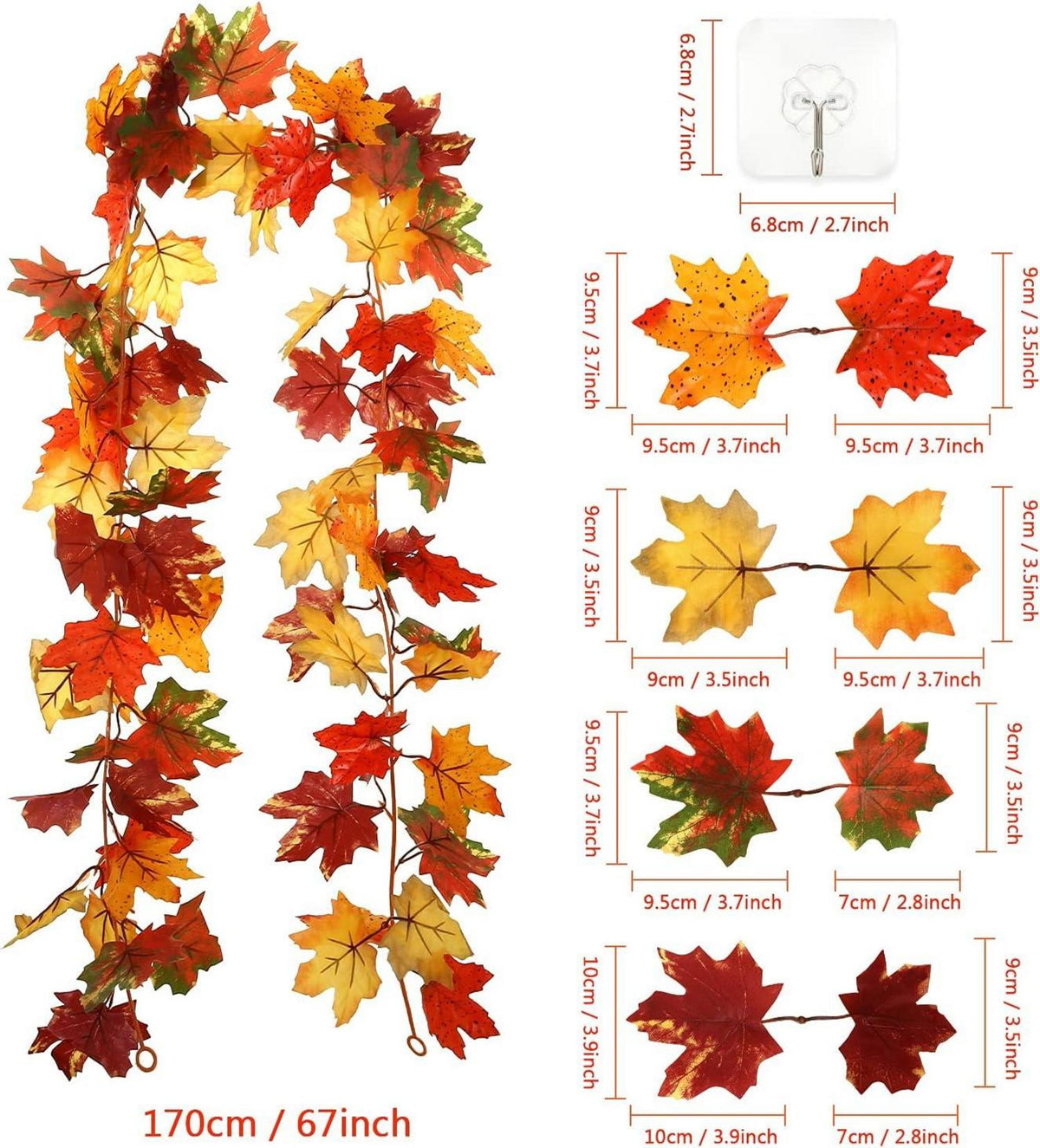 Kesote Herbstgirlande Ahornblatt Thanksgiving Deko Halloween