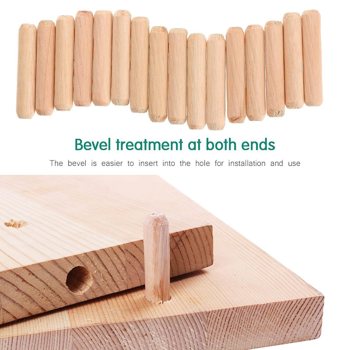 Holzdübel Set 1000 Stück 6x30mm Buche Riffeldübel für Möbel und DIY
