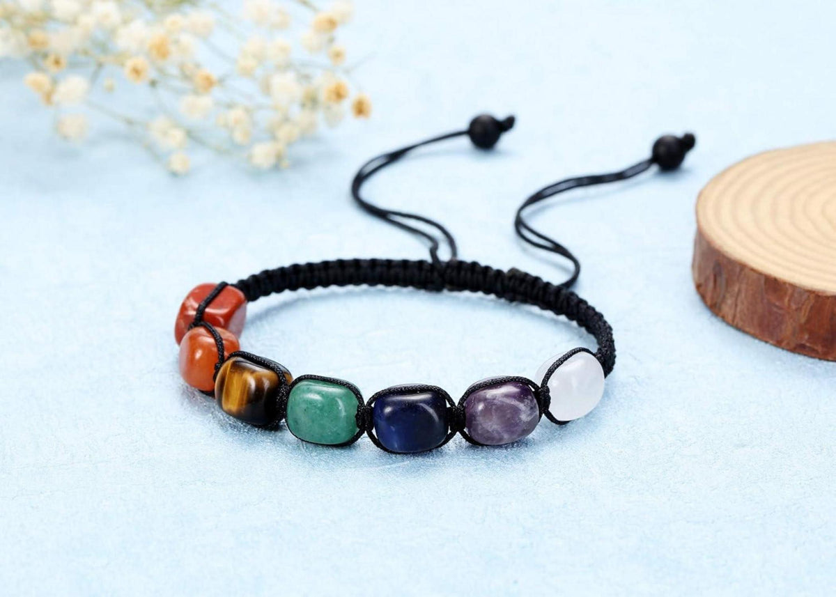 7 Chakra Edelstein Armband Natürliche Steine Yoga Healing