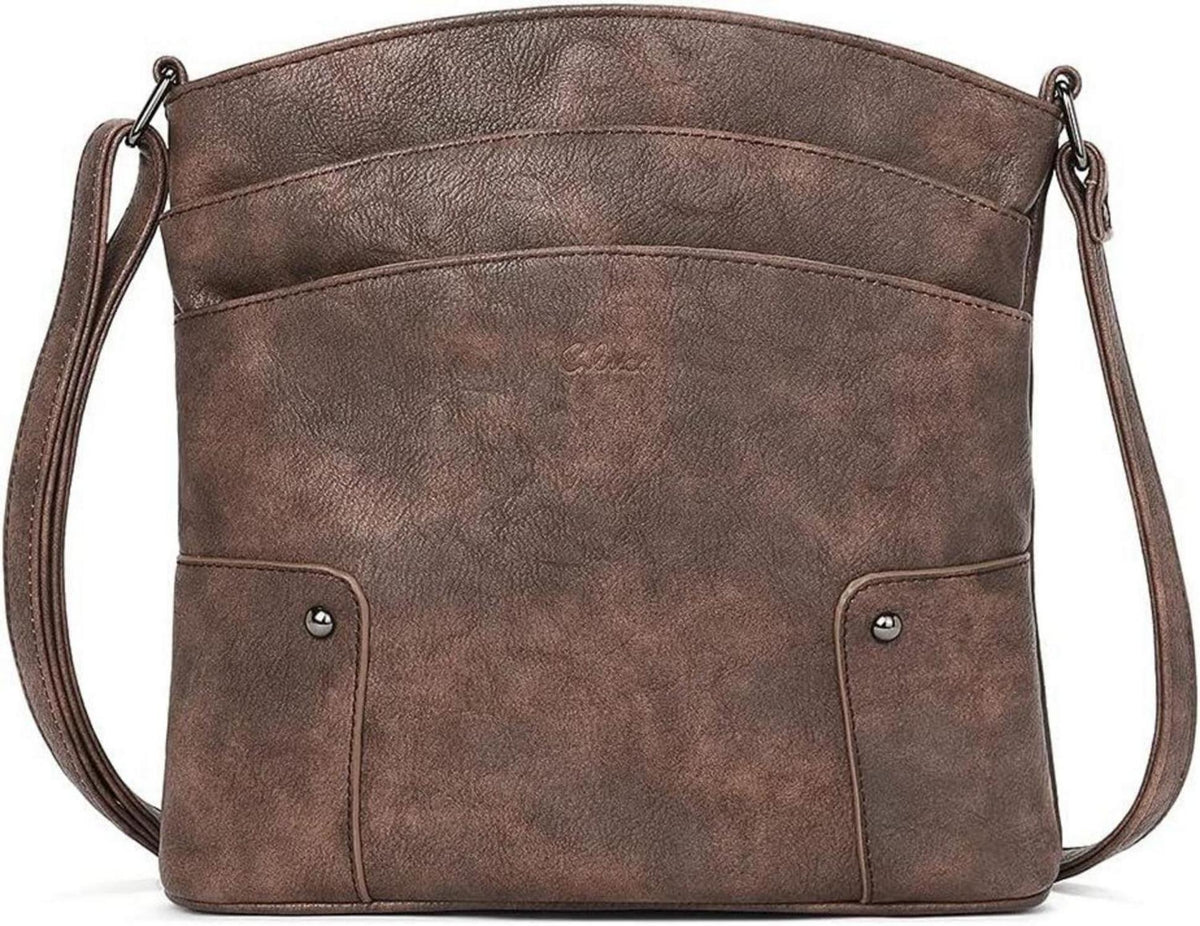 CLUCI Umhängetasche Crossbody Damen Klein Vintage Stil PU Leder