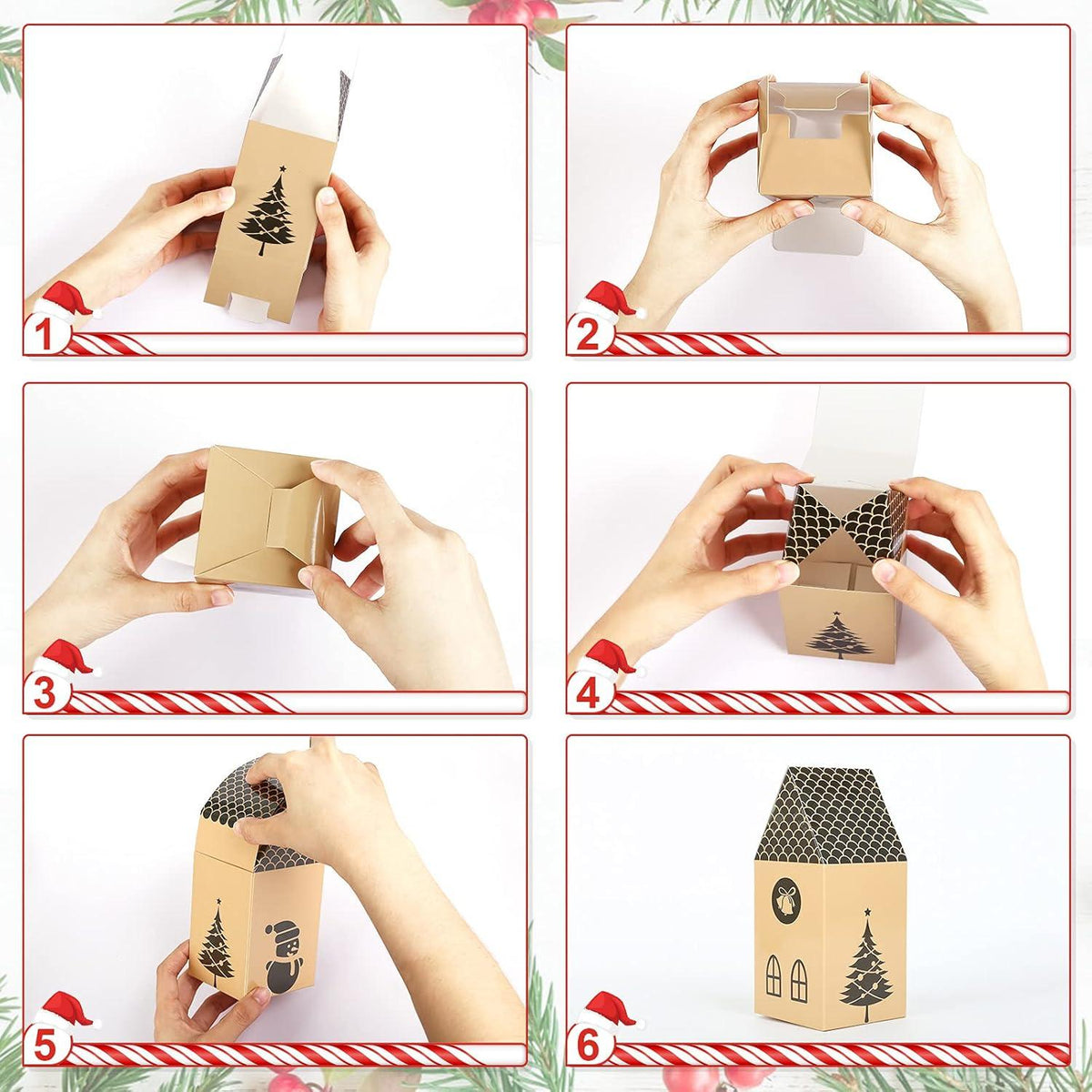 Adventskalender zum Befüllen Schachteln Weihnachten Hausform Kisten