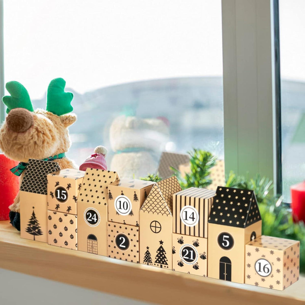 Adventskalender Schachteln zum Befüllen Weihnachten Geschenkboxen 24er Set