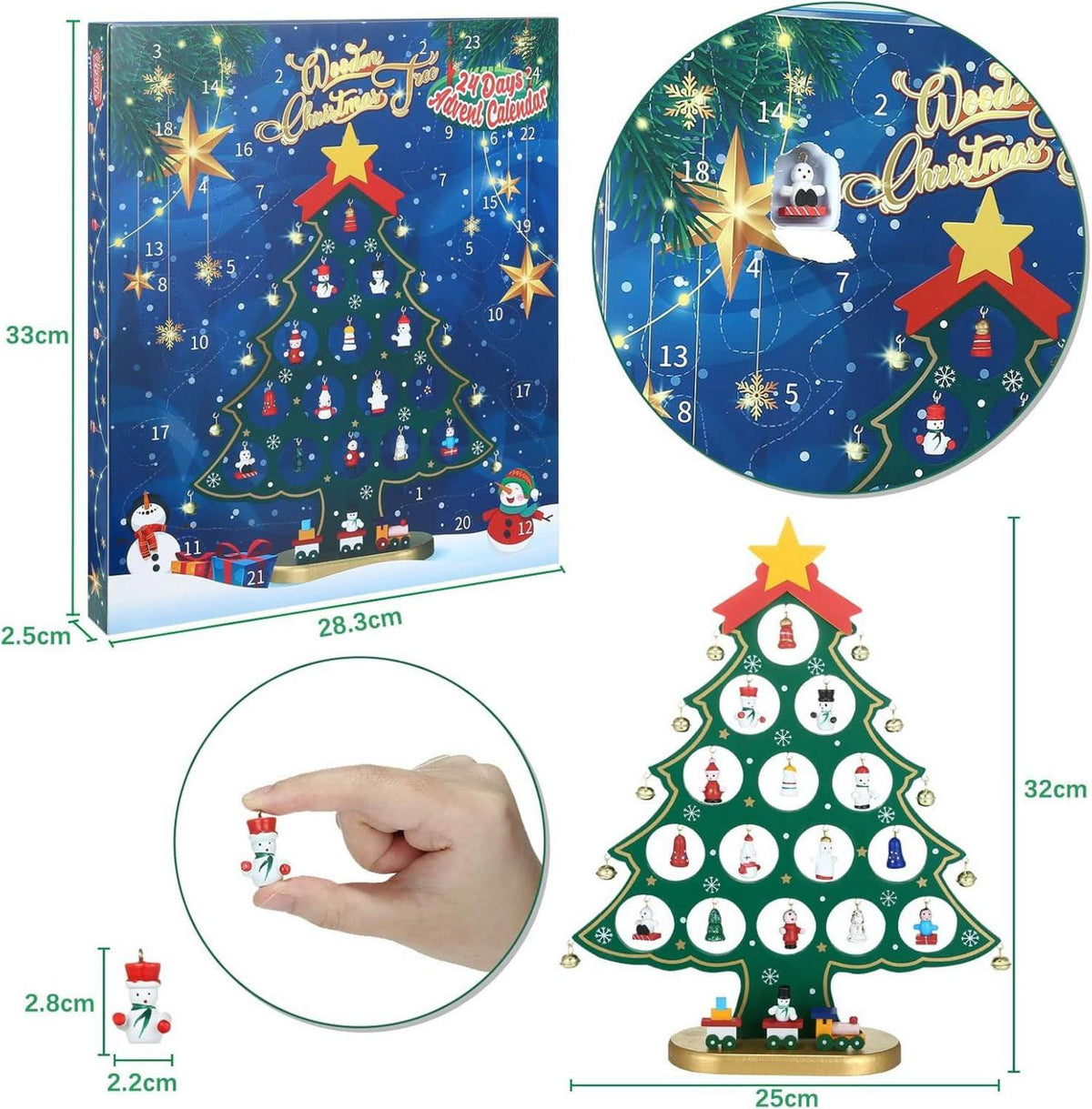 Kesote Adventskalender Kinder Weihnachtsschmuck Mini