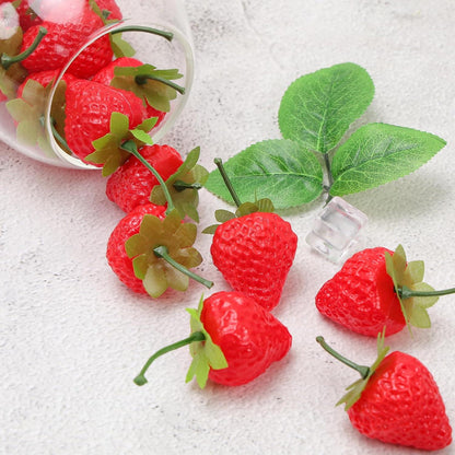 30er Set Künstliche Erdbeeren Simulation Lebensecht Dekoration Rot