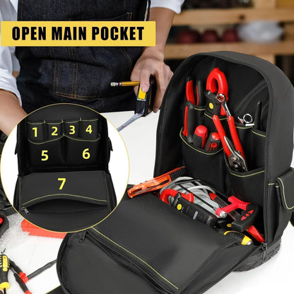 Werkzeugrucksack 43cm mit Gummiboden, robust 1680D