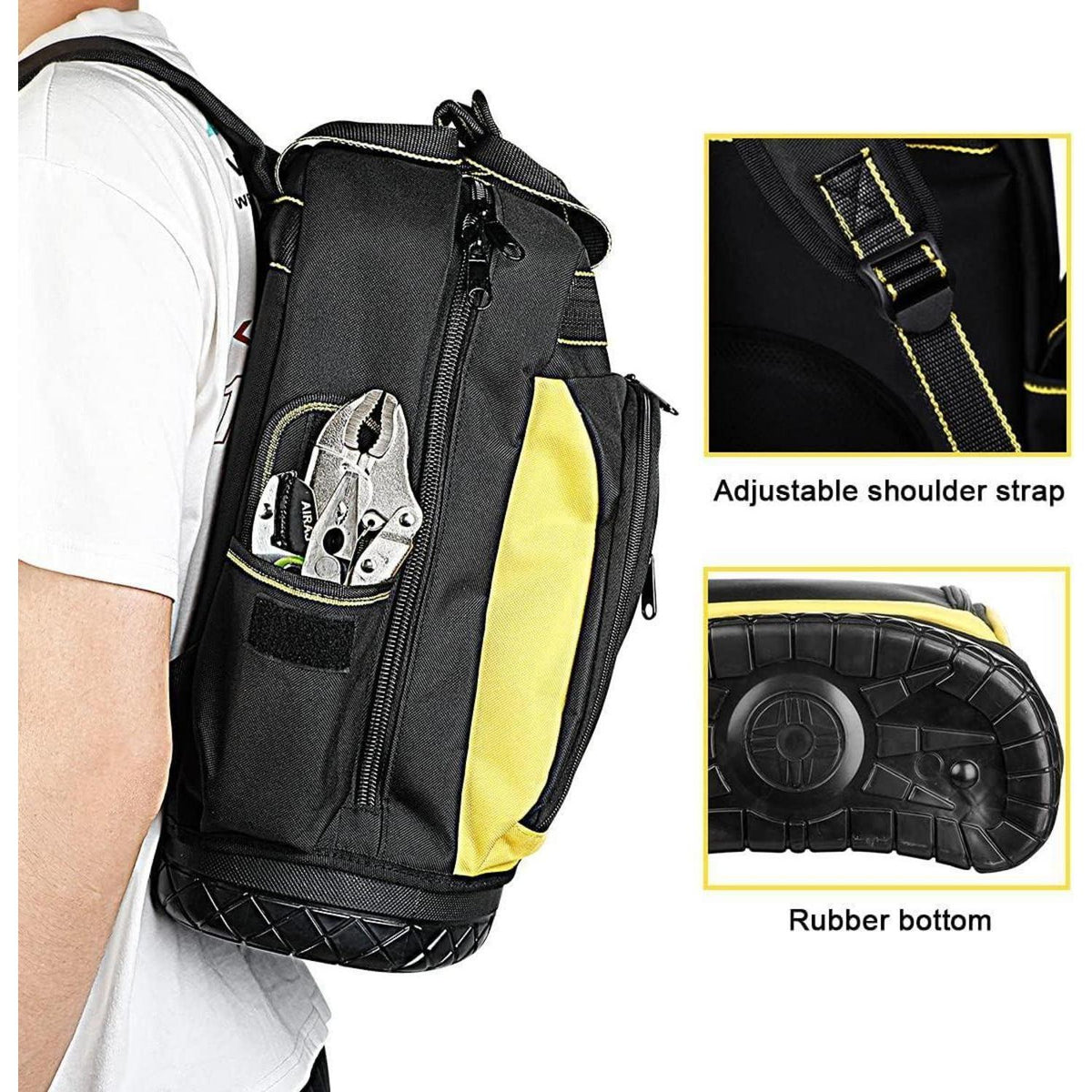 Werkzeugrucksack 43cm mit Gummiboden, robust 1680D