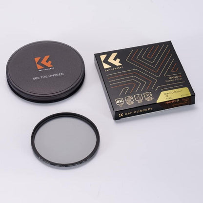 K&F Concept Nano-X Black-Mist Filter 77mm - Optisches Glas 1/2 Promist Diffusion Gradient Portrait Video Filter