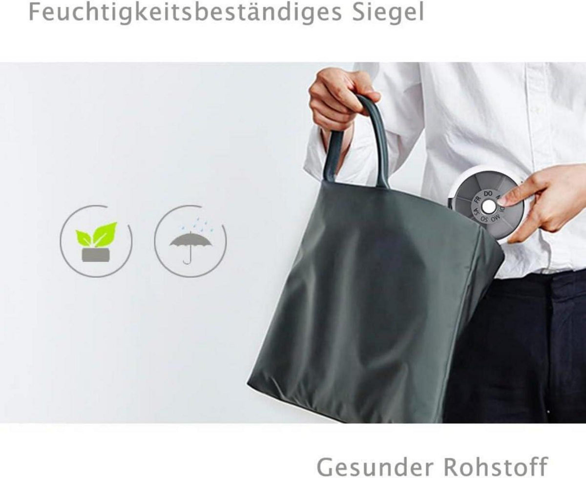 Tablettenbox 7 Tage Klein Schwarz Medikamentenbox Unterwegs Rund