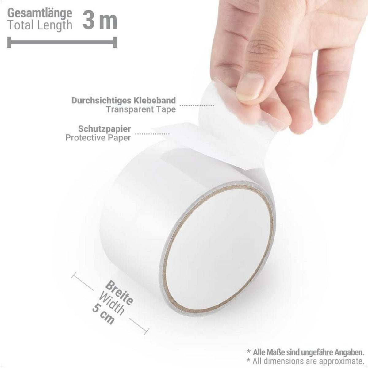 Zelt Reparaturband Transparent Wasserdicht 3M x 5CM