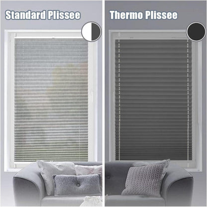 Verdunkelndes Plissee ohne Bohren Klemmfix Grau 85x230 cm Thermo Sichtschutz