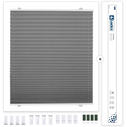 Verdunkelndes Plissee ohne Bohren Klemmfix Grau 85x230 cm Thermo Sichtschutz