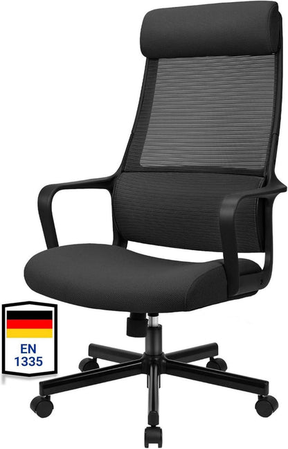 Schreibtischstuhl Bürostuhl Ergonomisch Drehstuhl Wippfunktion Schwarz