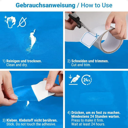Pool & Zelt Reparaturband 10M x 5CM Transparent Wasserdicht