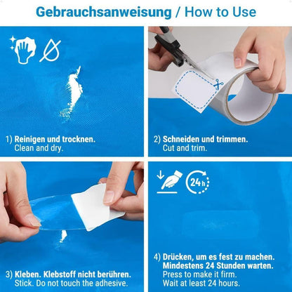 Zelt Reparaturband wasserdicht 3M x 8CM transparent