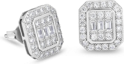 KRKC&CO Silber Ohrringe Herren Iced Out Zirkonia