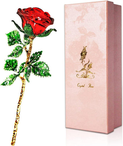 Kristall Rote Rosen Ewige Rosen Geschenkbox Glasfigur Weihnachten