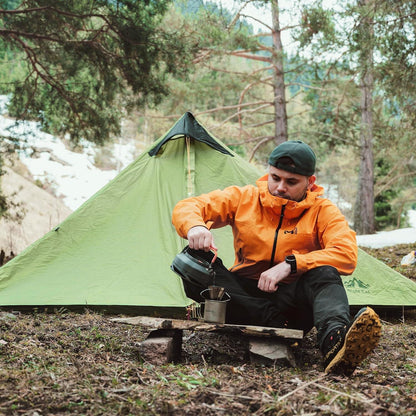 Ultraleichtes Wasserdichtes Profi Wanderzelt 1-2 Pers Camping Doppelschicht Grün