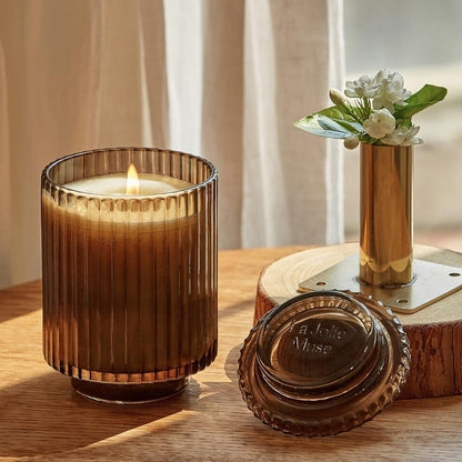 Duftkerze im Glas Jasmin 350g Natürliches Wachs 80 Std