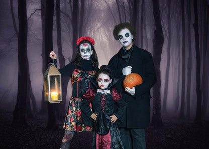 INRUI Halloween Nebel Wald Fotografie Hintergrund Hexe