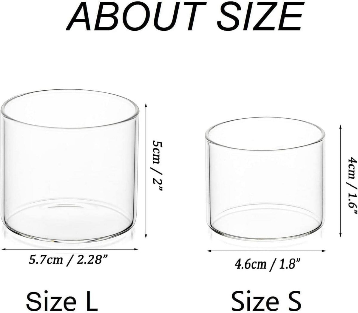 Teelichthalter Glas klar Votivkerzenhalter Tischdeko Hochzeit Party 24er Set 4,6 x 4 cm