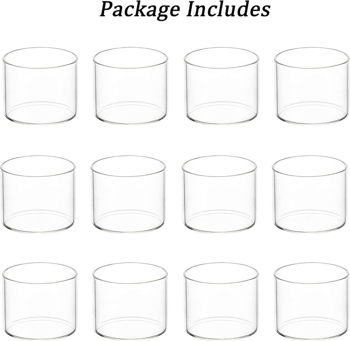 Glas Teelichthalter klar Votivkerzenhalter 12er Set Tischdeko 4,6x4cm