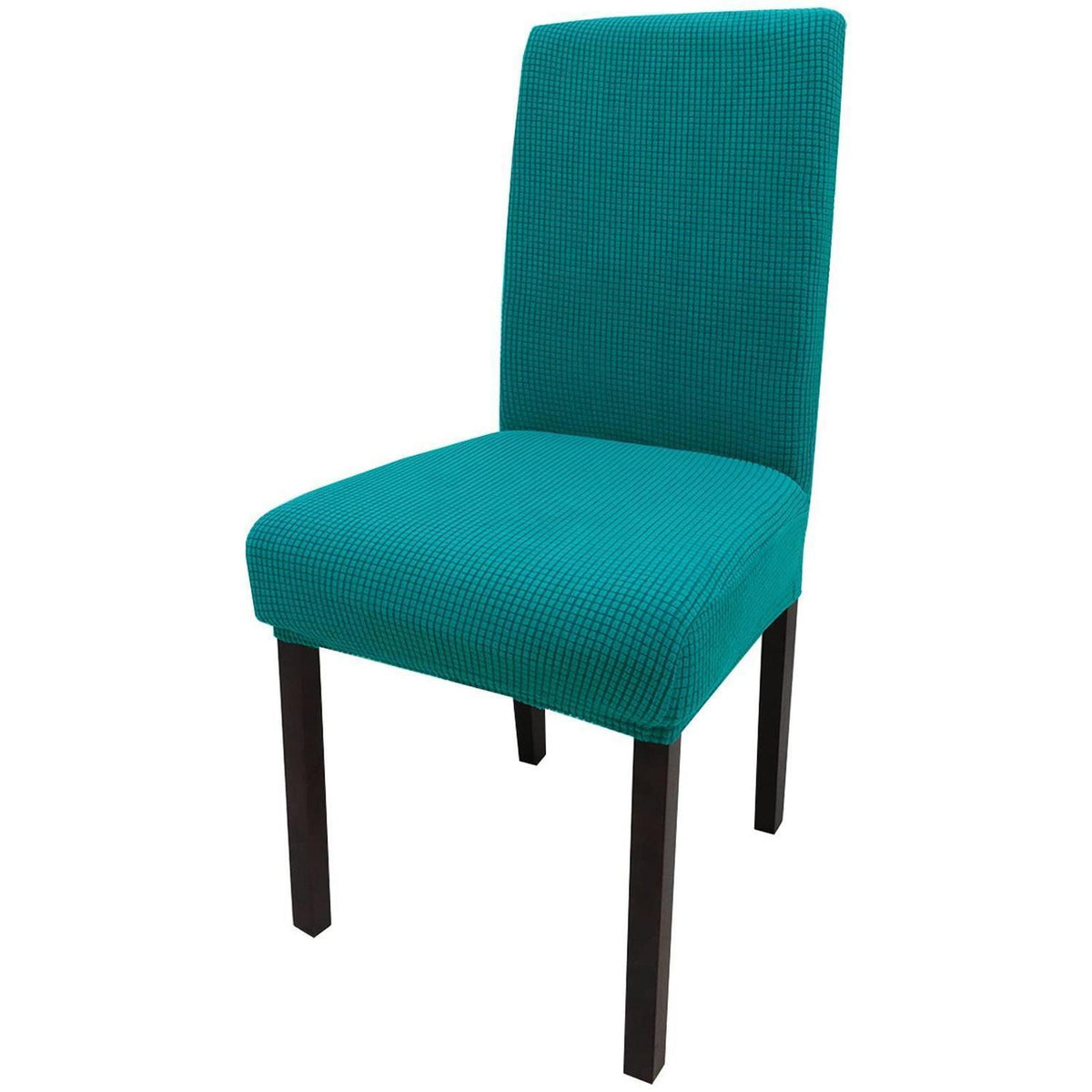 Stretch Stuhlhussen Set Dunkelgrün - Jacquardbezug für Esszimmer