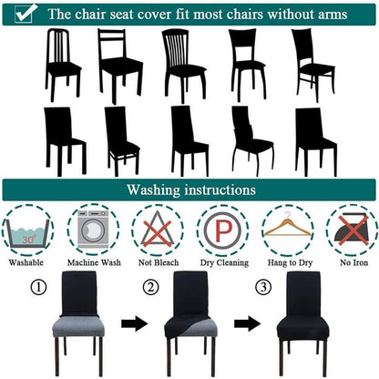 Stretch Stuhlhussen Set Dunkelgrün - Jacquardbezug für Esszimmer