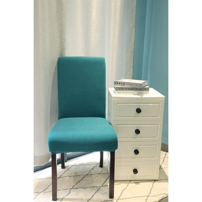 Stretch Stuhlhussen Set Dunkelgrün - Jacquardbezug für Esszimmer