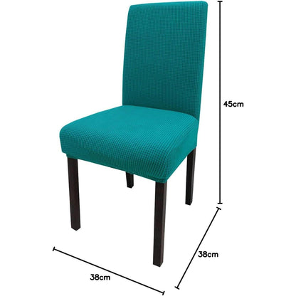 Stretch Stuhlhussen Set Dunkelgrün - Jacquardbezug für Esszimmer