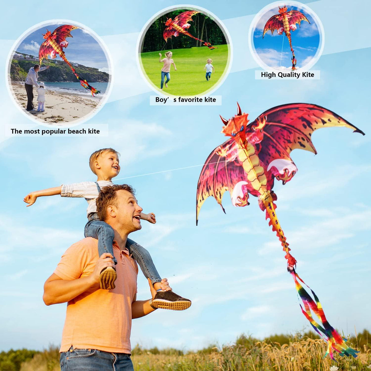 Drachen für Kinder & Erwachsene - Leichtes Fliegen bei Wind - Outdoor Erlebnis