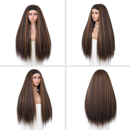 Kinky Straight Stirnbandperücke 66cm, 2A/30 Highlights