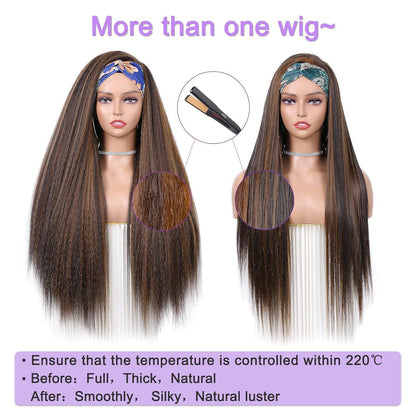 Kinky Straight Stirnbandperücke 66cm, 2A/30 Highlights