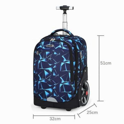 Schulrucksack mit Rädern – Kinderkoffer mit Dreiecksmuster