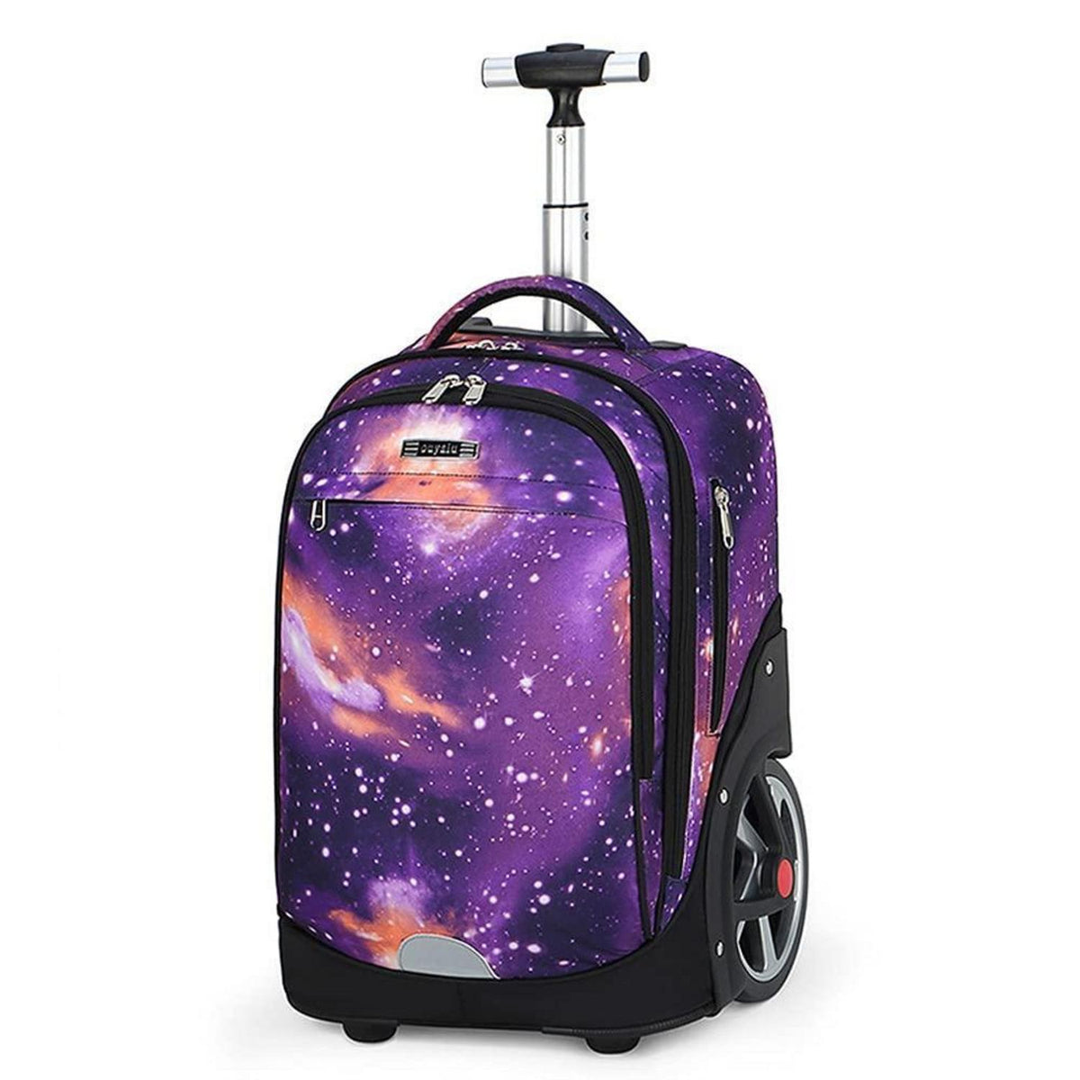 Schulrucksack mit Rädern Sternenhimmel Lila – Kinderkoffer & Trolleybox