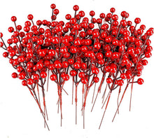 Künstliche Rote Beeren Mini Rot Holly Weihnachten Zweige 17cm