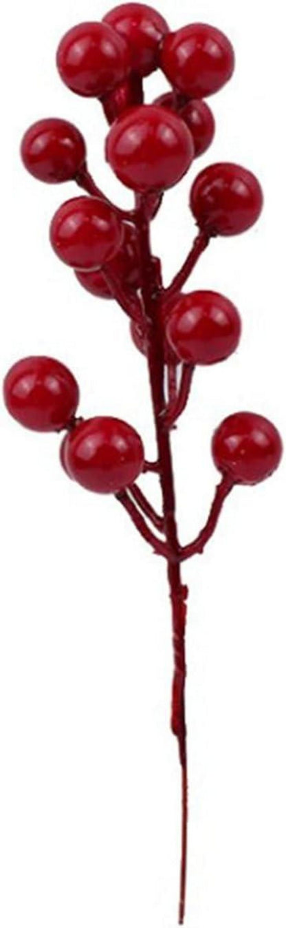 20 Künstliche Rote Beeren Mini für Weihnachten Deko 17cm