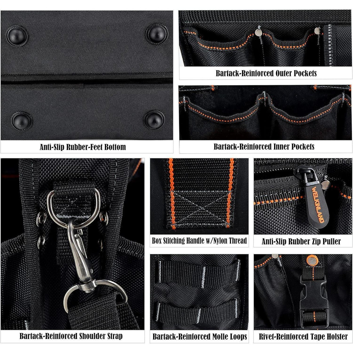 Werkzeugtasche Elektriker/HLK mit Steckdosen-Organizer