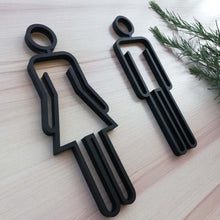 Unisex Toiletten-WC-Schilder Set Schwarz/Gold/Silber Acryl
