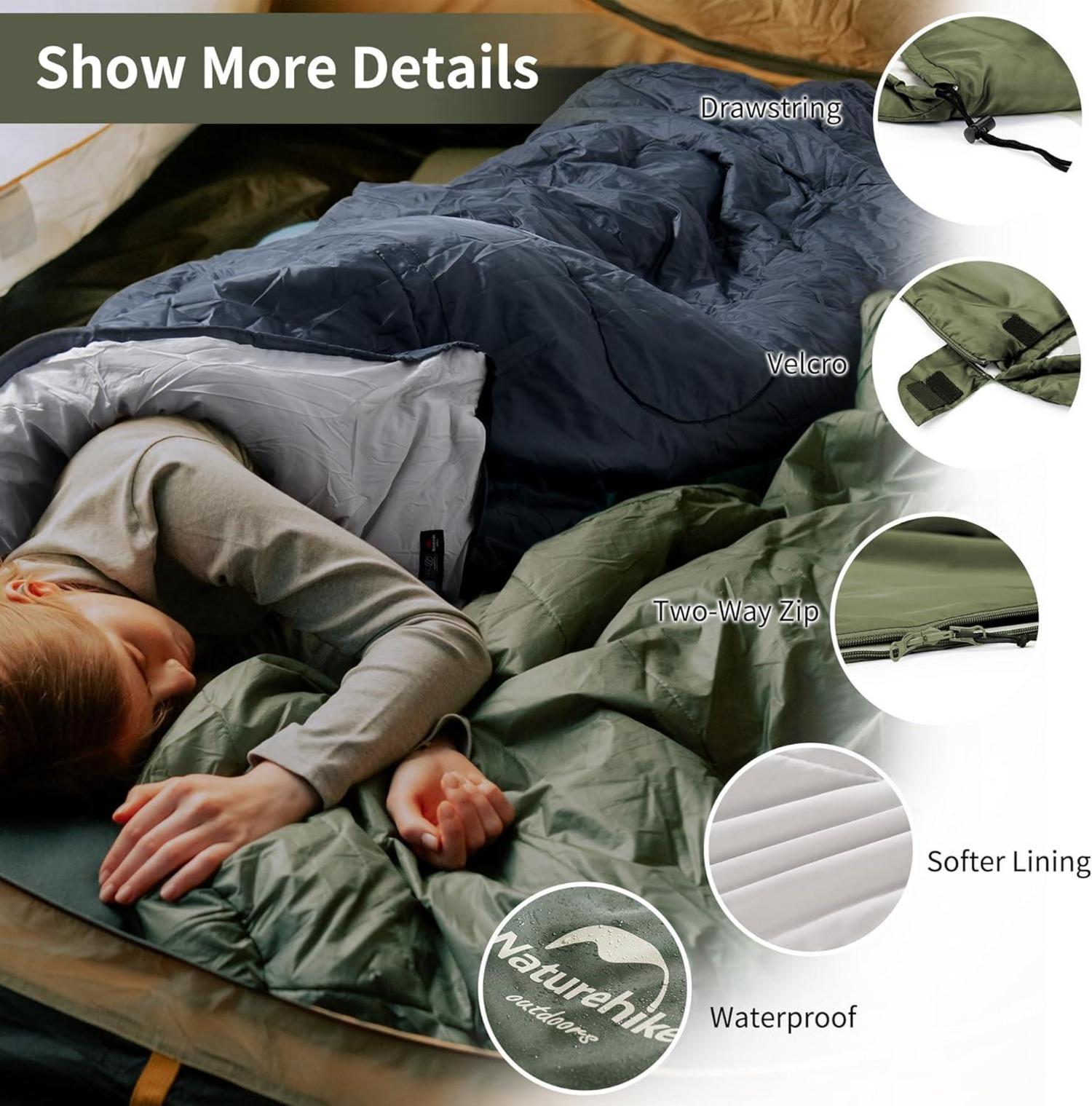 Deckenschlafsack Naturehike 3 Jahreszeit Ultraleicht 220x85CM mit Tragetasche