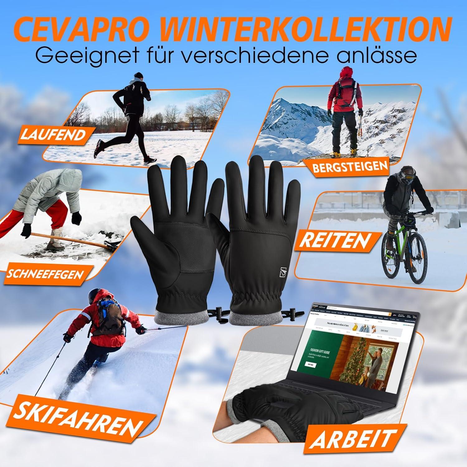 Winterhandschuhe wasserdichte Skihandschuhe Touchscreen Herren Damen