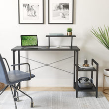 Kleiner Schreibtisch mit Regalen und Monitorständer, 80x50