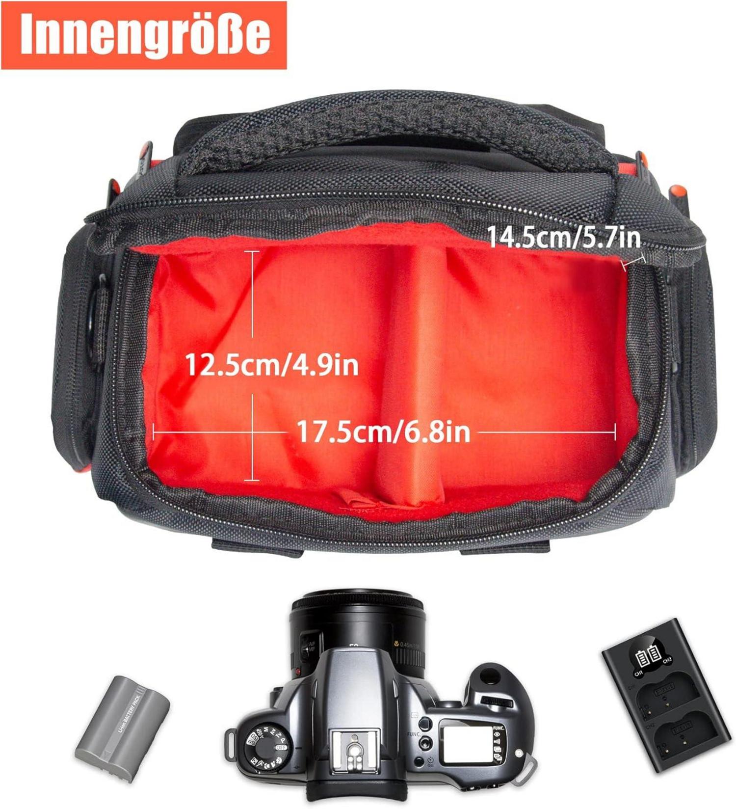 FOSOTO DSLR-Kameratasche für Canon Nikon Panasonic Systemkamera