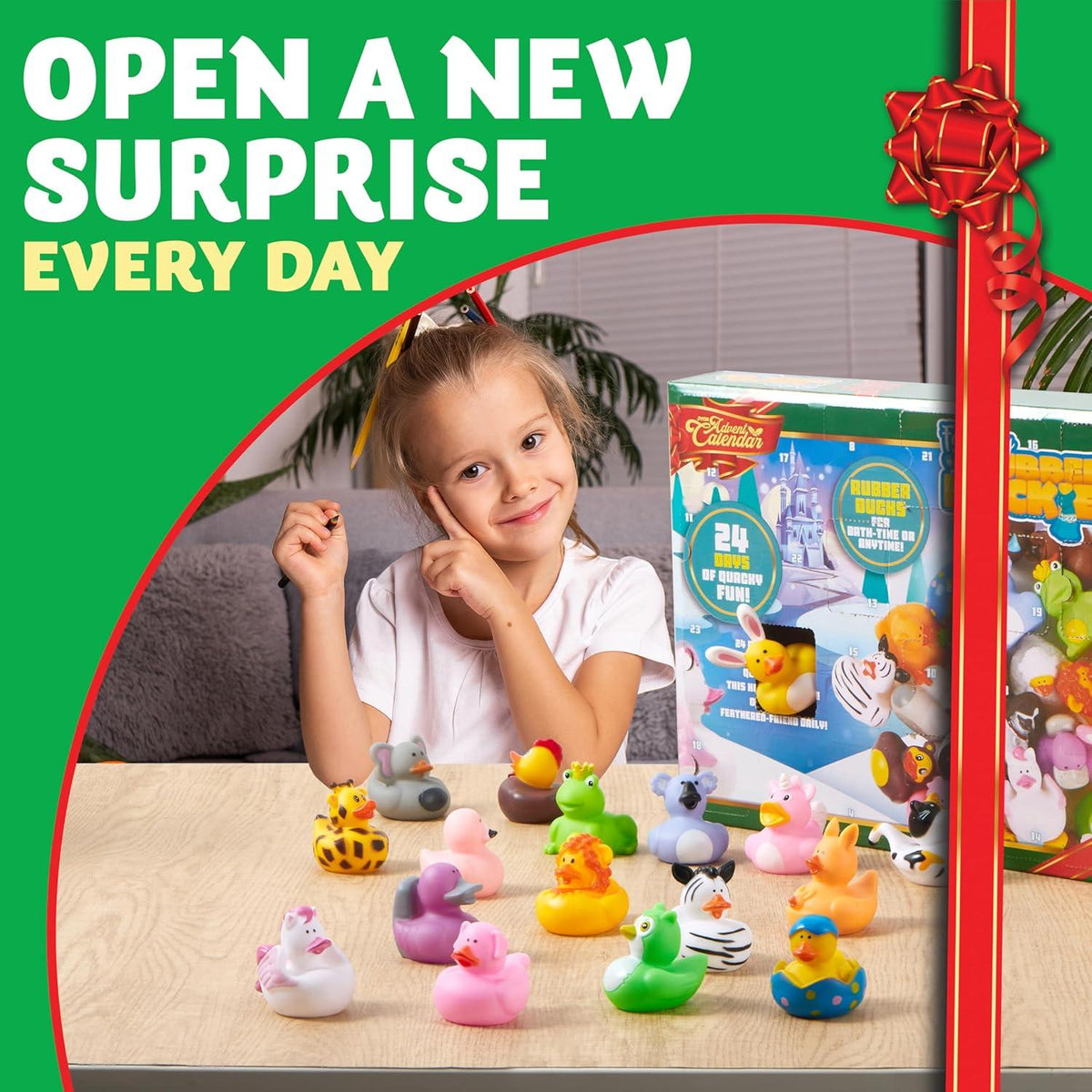 JOYIN 24 Tage Weihnachten Adventskalender 2024 mit Tiergummis - Kinder Countdown