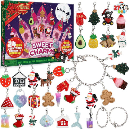 24-Tage-Weihnachts-Adventskalender mit 24 Anhängern und 3