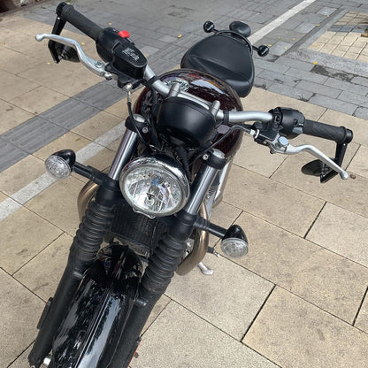 Motorrad Lenkerendenspiegel CNC Retro Schwarz
