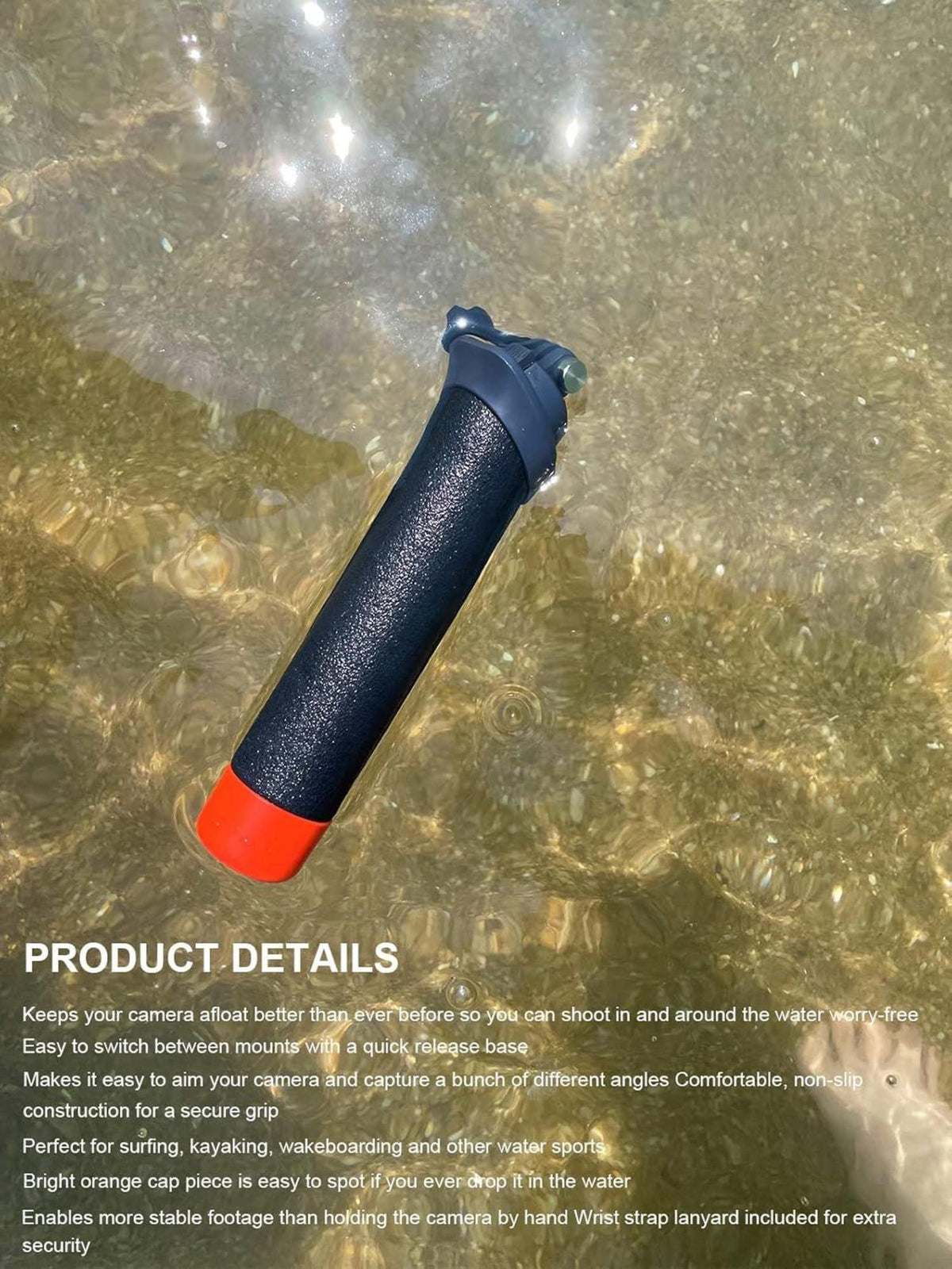 Schwimmender Handgriff für Go Pro, Wasserdichter Handler inkl. Zubehör