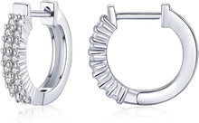 Creolen Ohrringe Silber 925 Sterling Zirkonia Weißgold 15mm