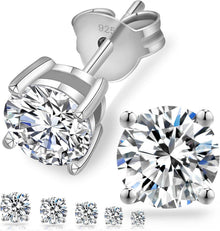 Moissanite Ohrstecker Silber Diamant VVS1 D 14K Gold 5,5mm