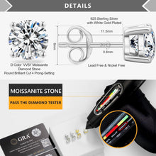Moissanit Ohrstecker 925 Silber Damen 1,2ct Karat D VVS1 14K