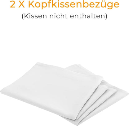 Kissenbezug 80x80 cm 2er Set Baumwolle Weiß Reißverschluss